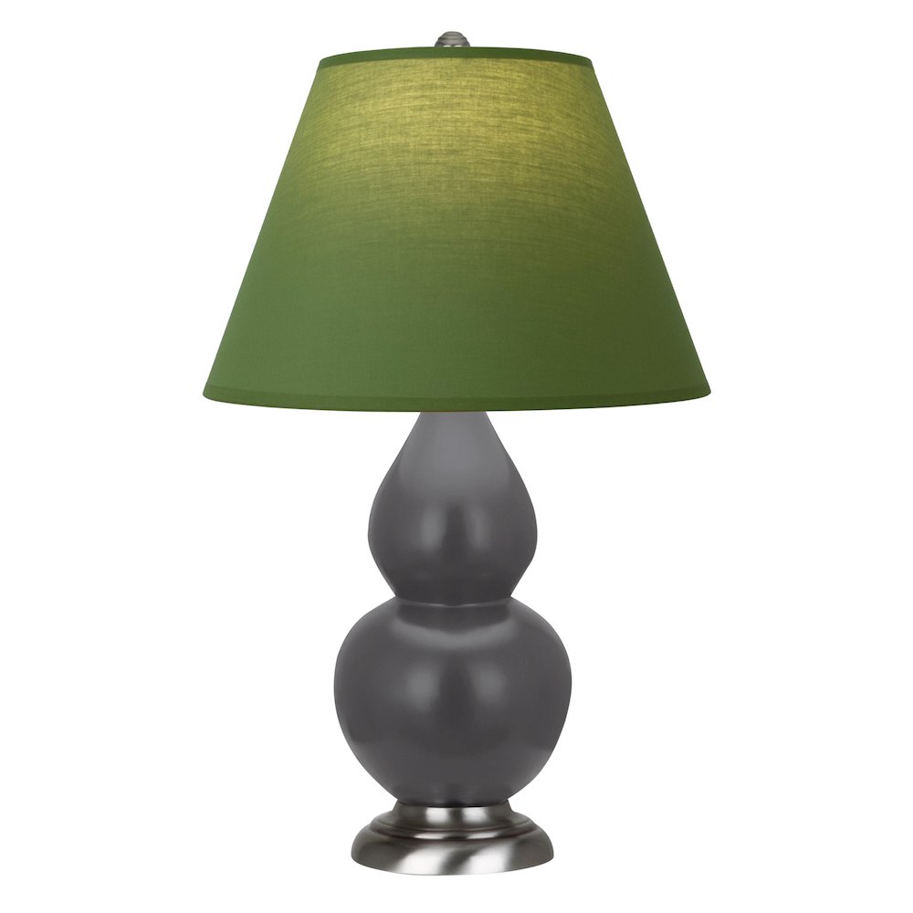 Matte Ash Small Double Gourd Accent Lamp in Matte Ash Glazed Ceramic Color. Picture 1