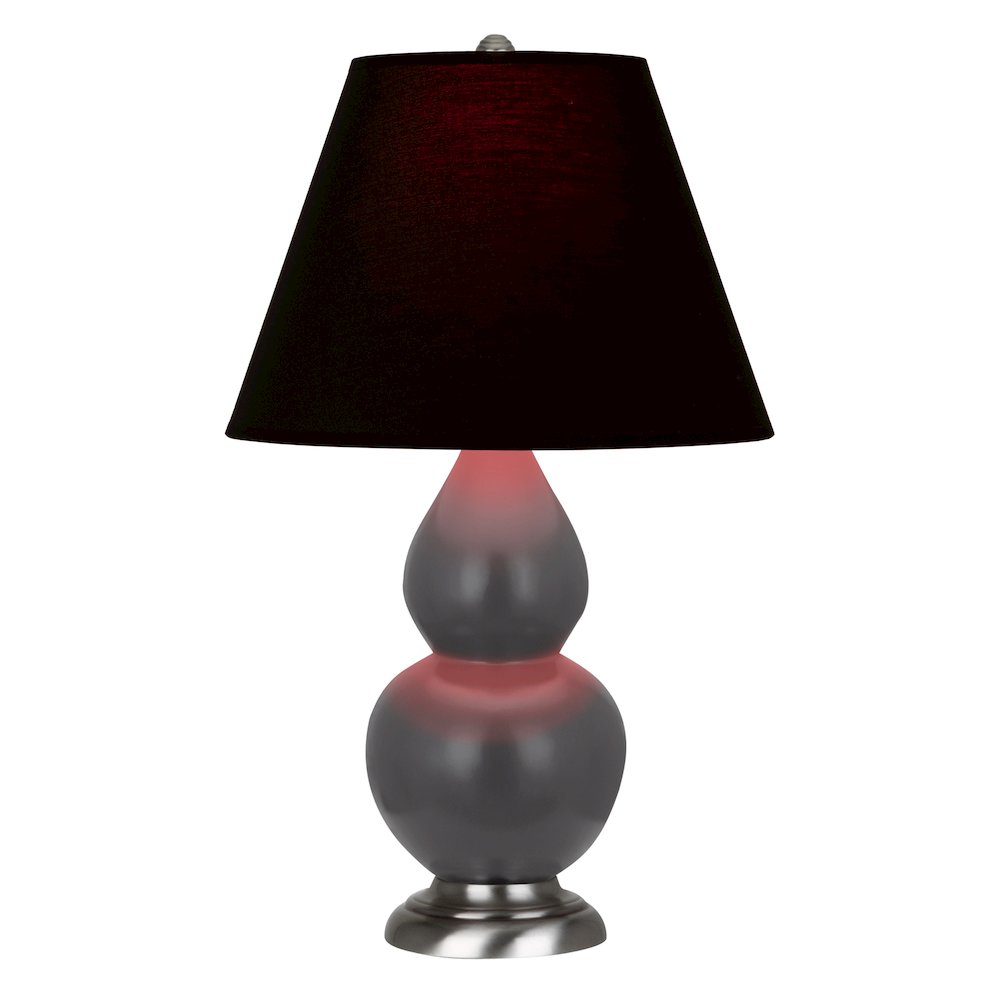 Matte Ash Small Double Gourd Accent Lamp in Matte Ash Glazed Ceramic Color. Picture 1