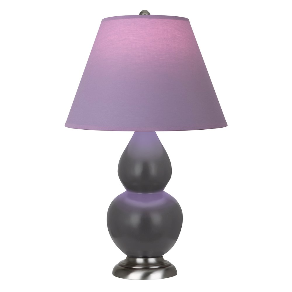 Matte Ash Small Double Gourd Accent Lamp in Matte Ash Glazed Ceramic Color. Picture 1
