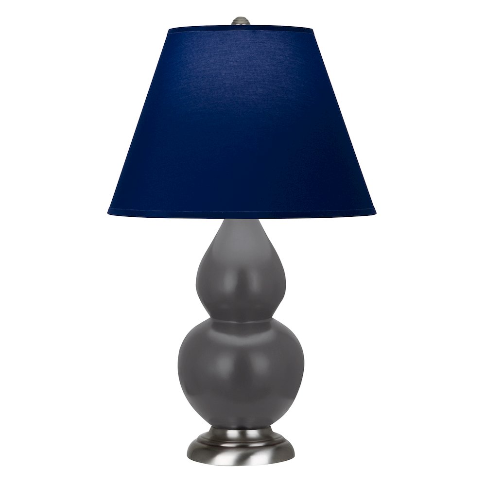 Matte Ash Small Double Gourd Accent Lamp in Matte Ash Glazed Ceramic Color. Picture 1