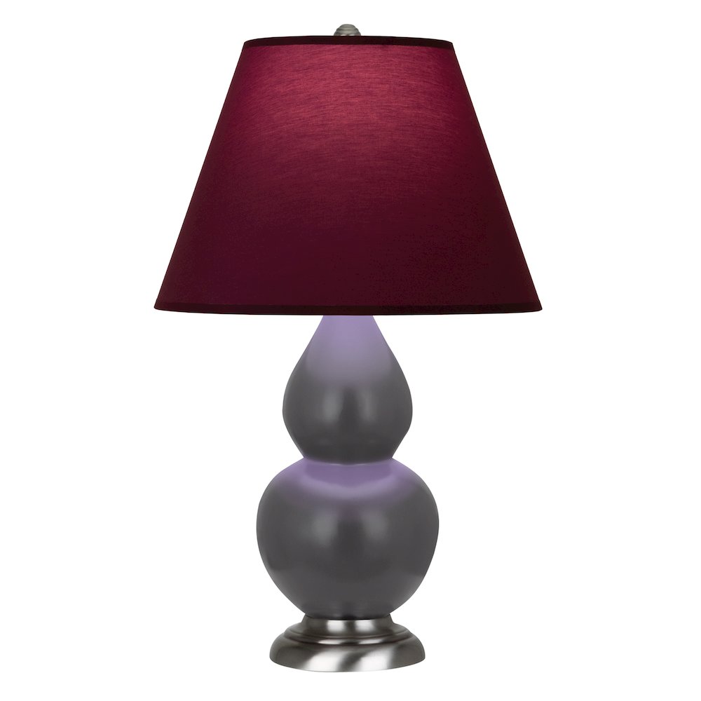 Matte Ash Small Double Gourd Accent Lamp in Matte Ash Glazed Ceramic Color. Picture 1