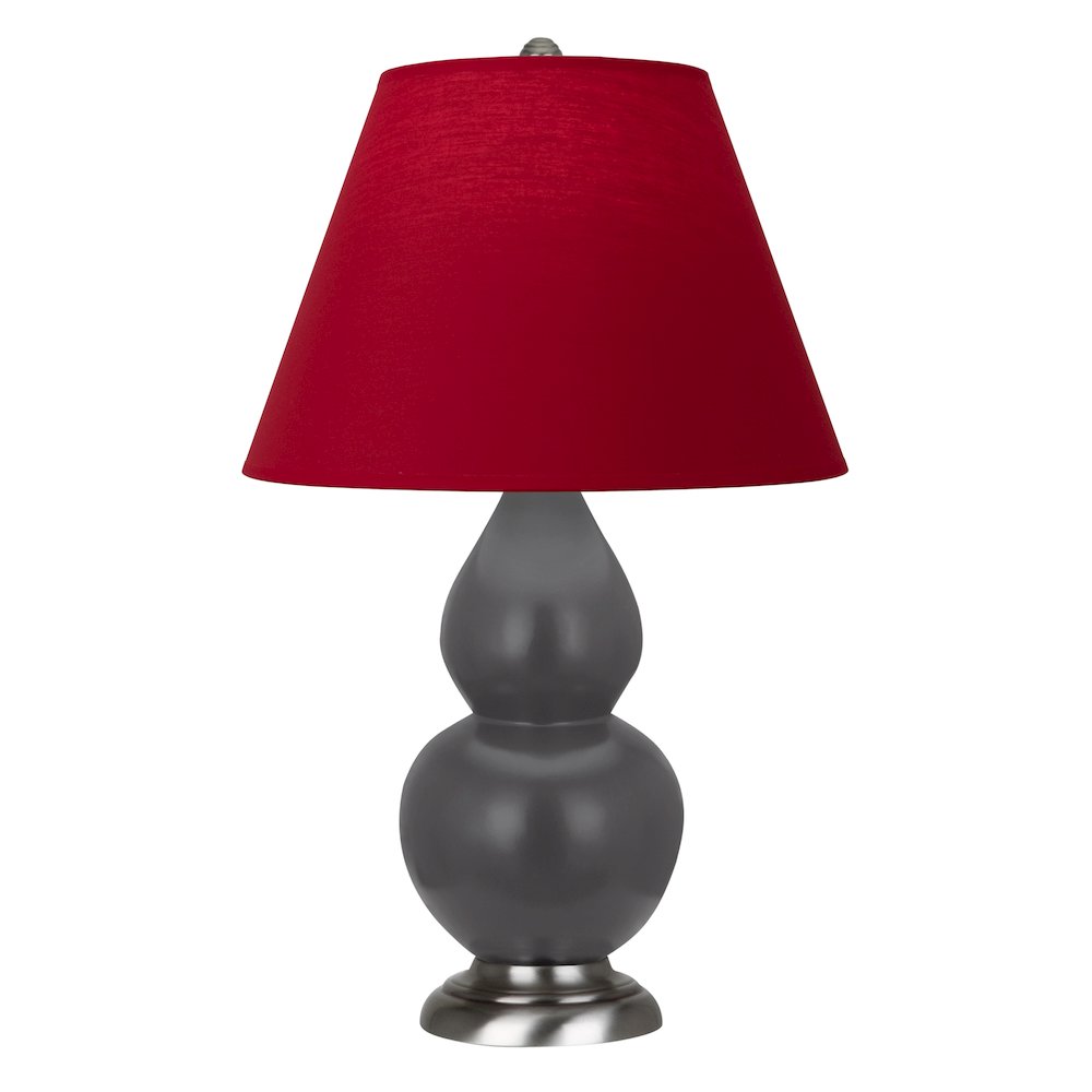 Matte Ash Small Double Gourd Accent Lamp in Matte Ash Glazed Ceramic Color. Picture 1