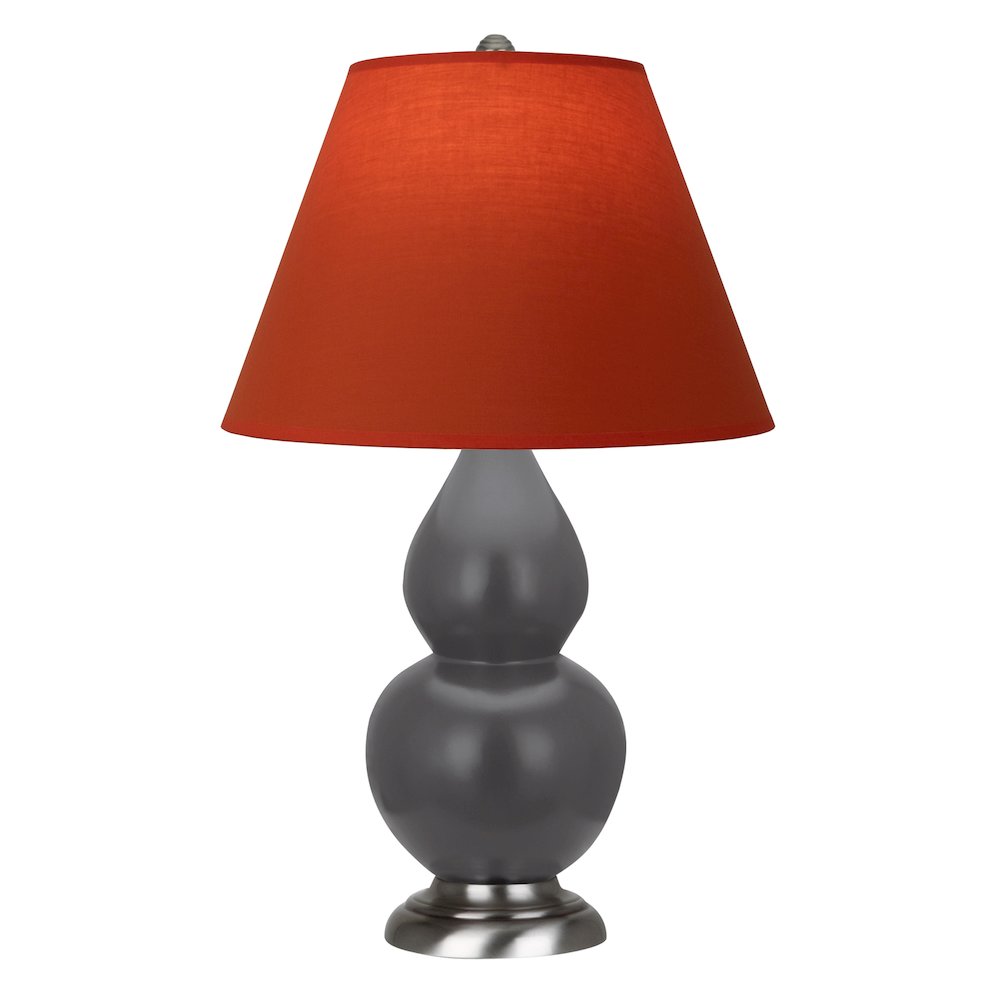 Matte Ash Small Double Gourd Accent Lamp in Matte Ash Glazed Ceramic Color. Picture 1