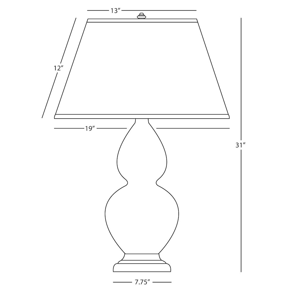Matte Ash Double Gourd Table Lamp in Matte Ash Glazed Ceramic Color. Picture 19