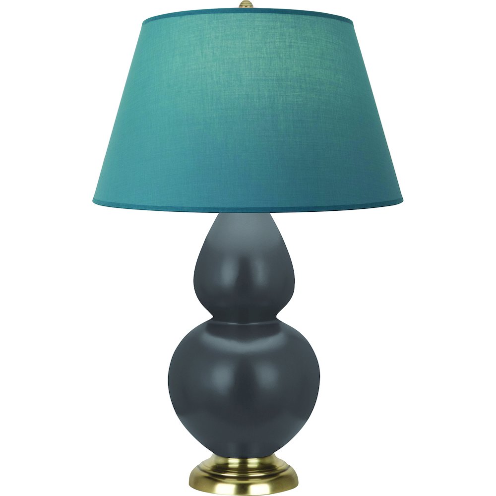 Matte Ash Double Gourd Table Lamp in Matte Ash Glazed Ceramic Color. Picture 1
