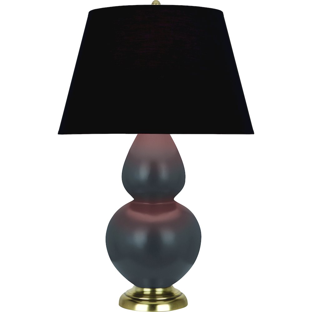 Matte Ash Double Gourd Table Lamp in Matte Ash Glazed Ceramic Color. Picture 1