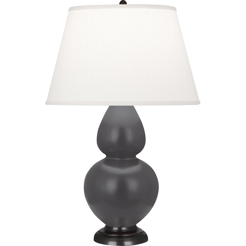Matte Ash Double Gourd Table Lamp in Matte Ash Glazed Ceramic Color. Picture 1