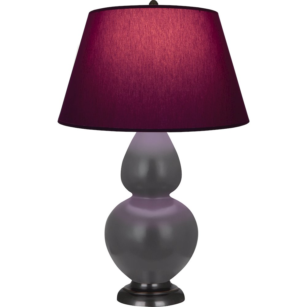 Matte Ash Double Gourd Table Lamp in Matte Ash Glazed Ceramic Color. Picture 1