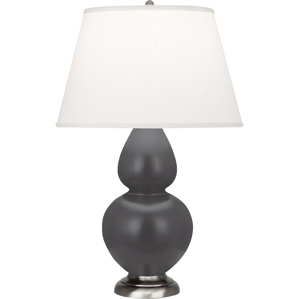Matte Ash Double Gourd Table Lamp in Matte Ash Glazed Ceramic Color. Picture 1