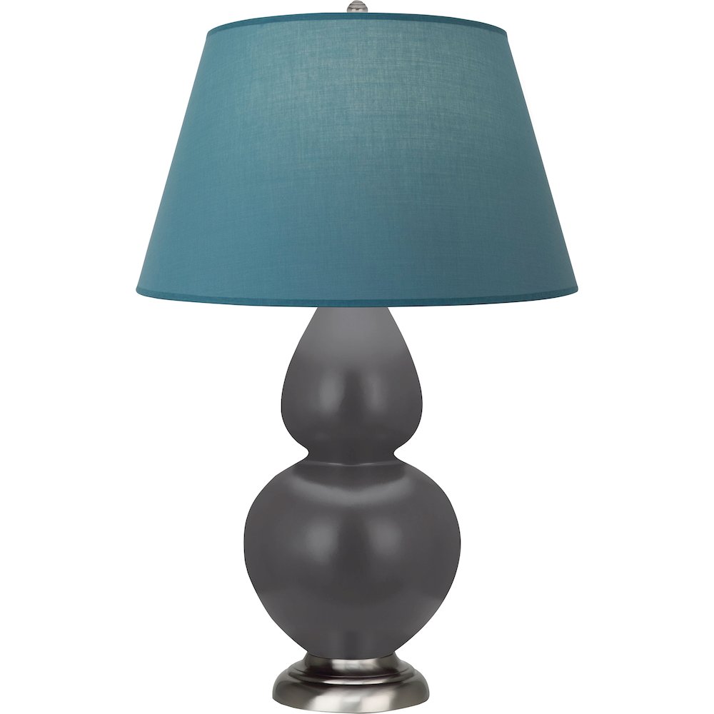 Matte Ash Double Gourd Table Lamp in Matte Ash Glazed Ceramic Color. Picture 1