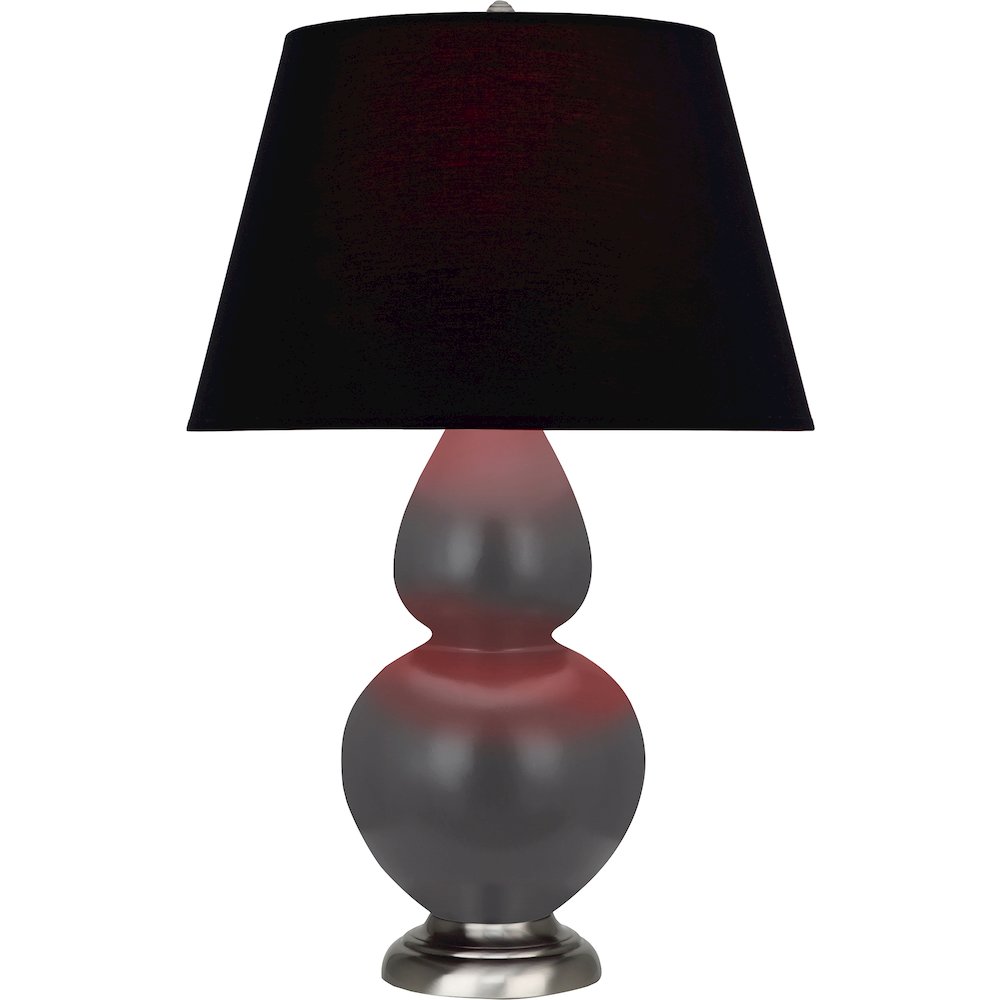 Matte Ash Double Gourd Table Lamp in Matte Ash Glazed Ceramic Color. Picture 1