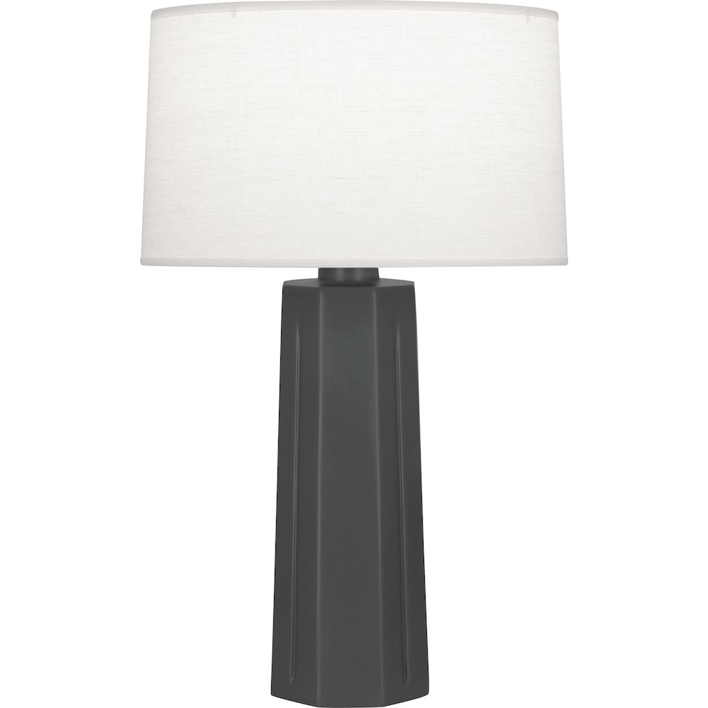Matte Ash Mason Table Lamp in Matte Ash Glazed Ceramic Color. Picture 1