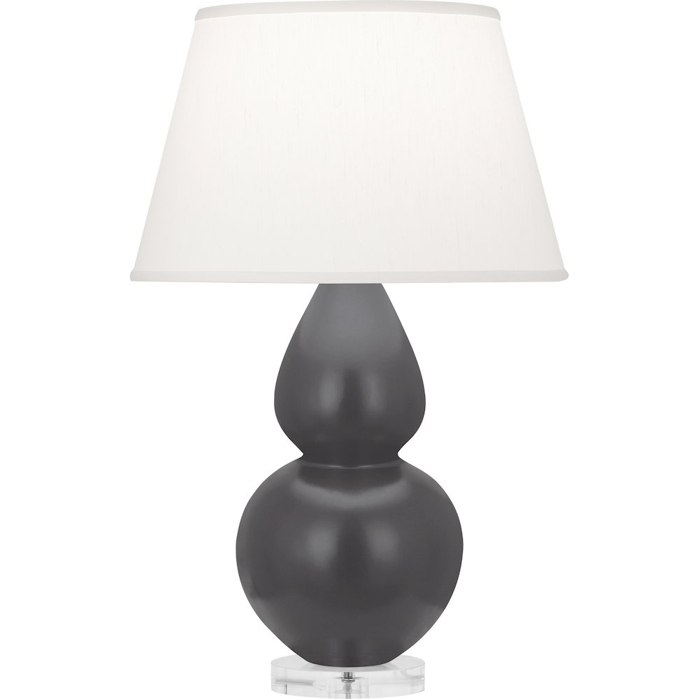 Matte Ash Double Gourd Table Lamp in Matte Ash Glazed Ceramic Color. Picture 1