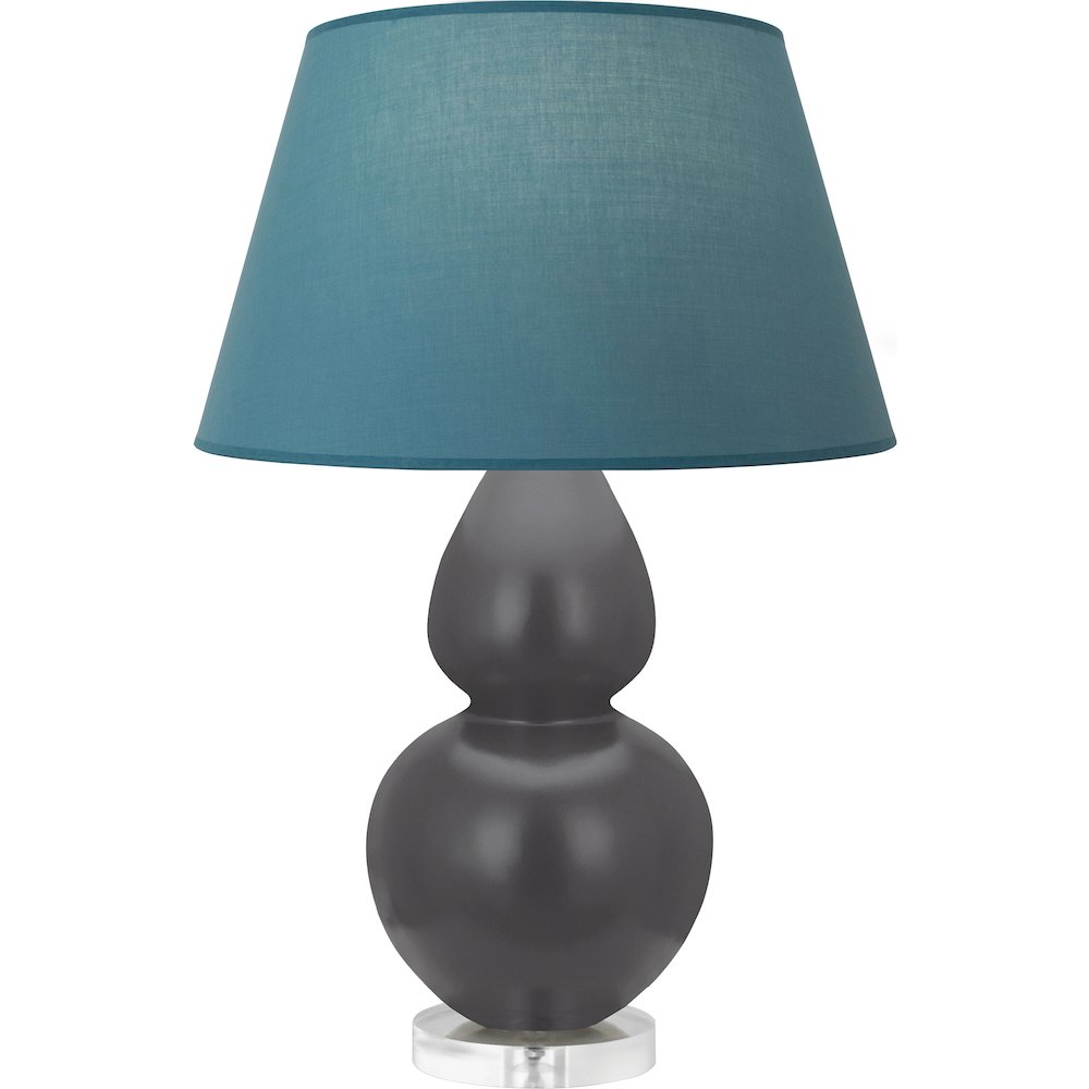 Matte Ash Double Gourd Table Lamp in Matte Ash Glazed Ceramic Color. Picture 1