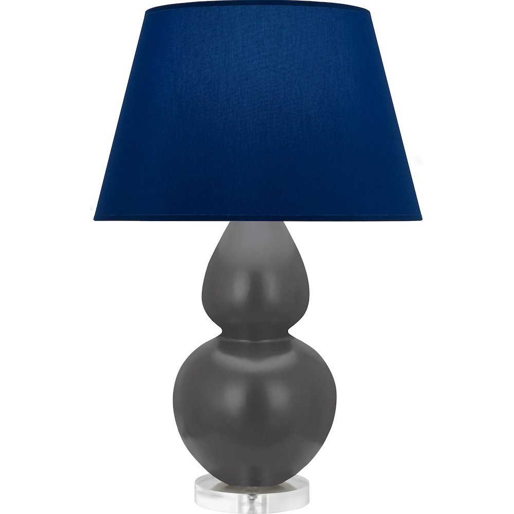 Matte Ash Double Gourd Table Lamp in Matte Ash Glazed Ceramic Color. Picture 1