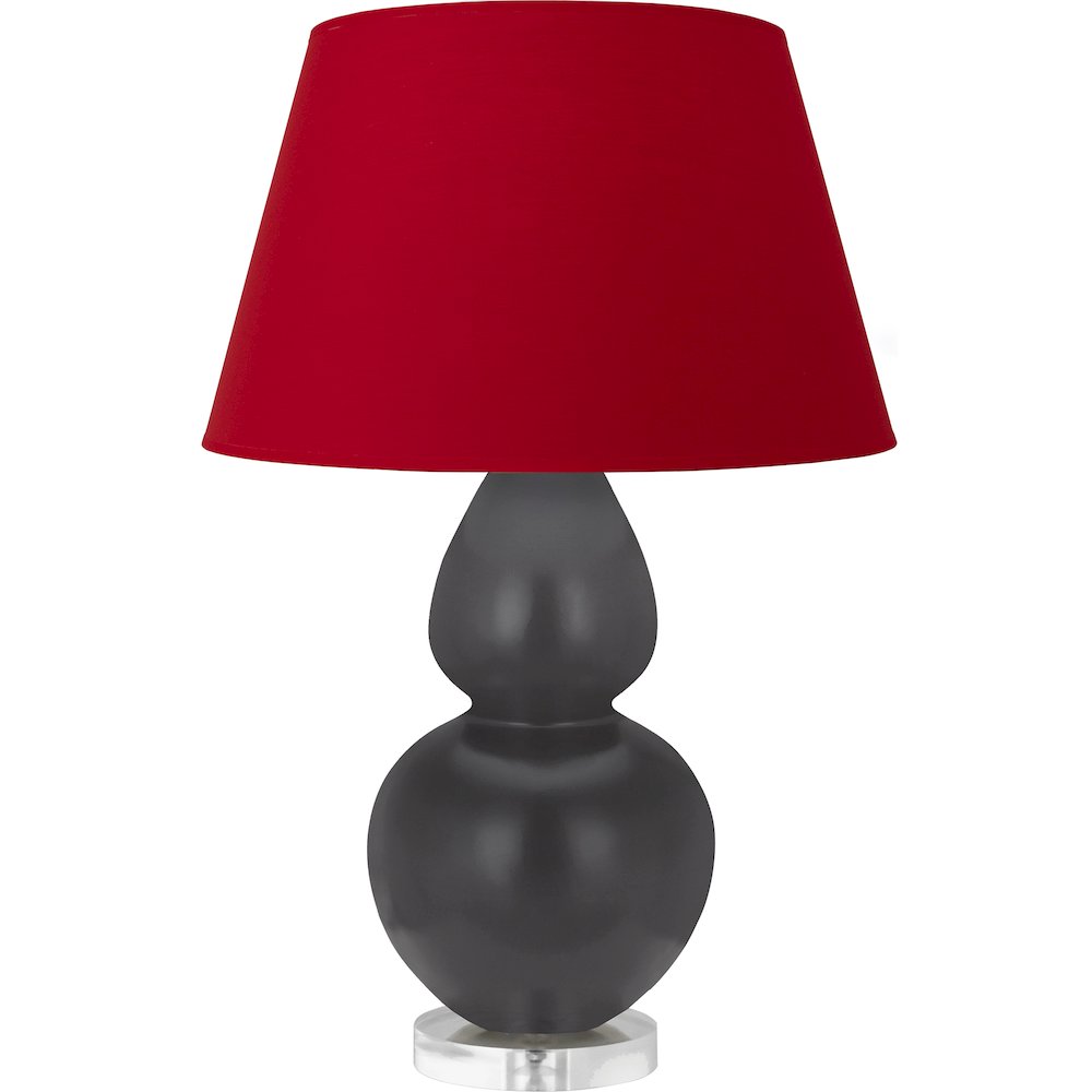 Matte Ash Double Gourd Table Lamp in Matte Ash Glazed Ceramic Color. Picture 1