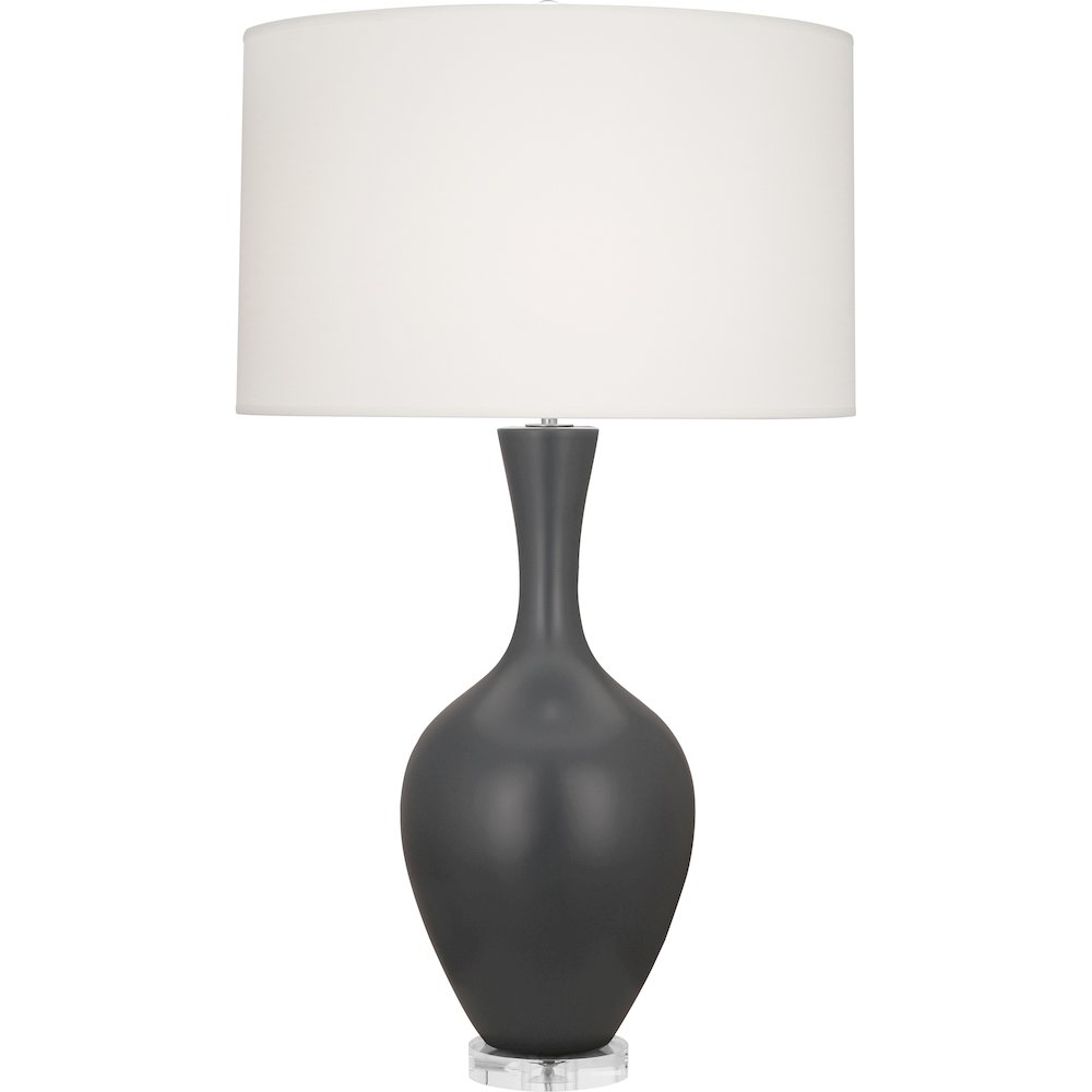 Matte Ash Audrey Table Lamp in Matte Ash Glazed Ceramic Color. Picture 1
