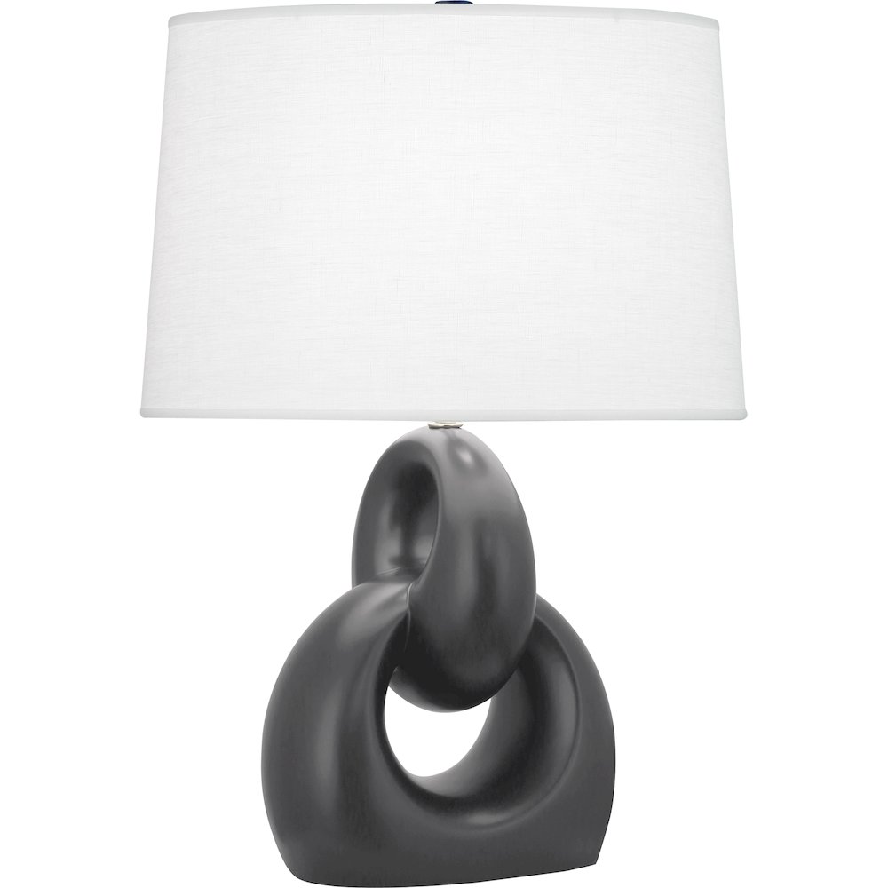 Matte Ash Fusion Table Lamp in Matte Ash Glazed Ceramic Color. Picture 1