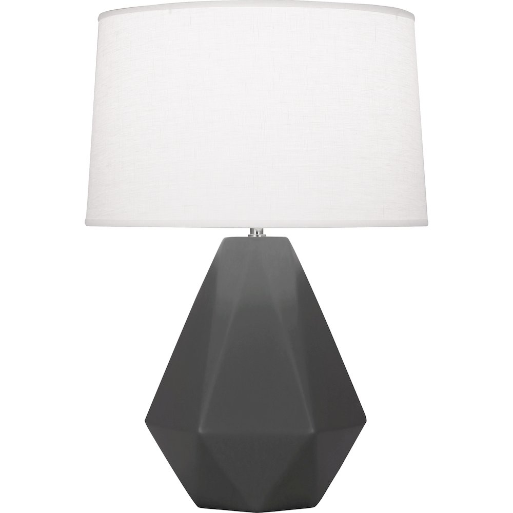 Matte Ash Delta Table Lamp in Matte Ash Glazed Ceramic Color. Picture 1