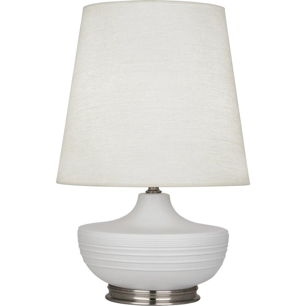 Matte Dove Michael Berman Nolan Table Lamp in Matte Dove Glazed Ceramic Color. Picture 1