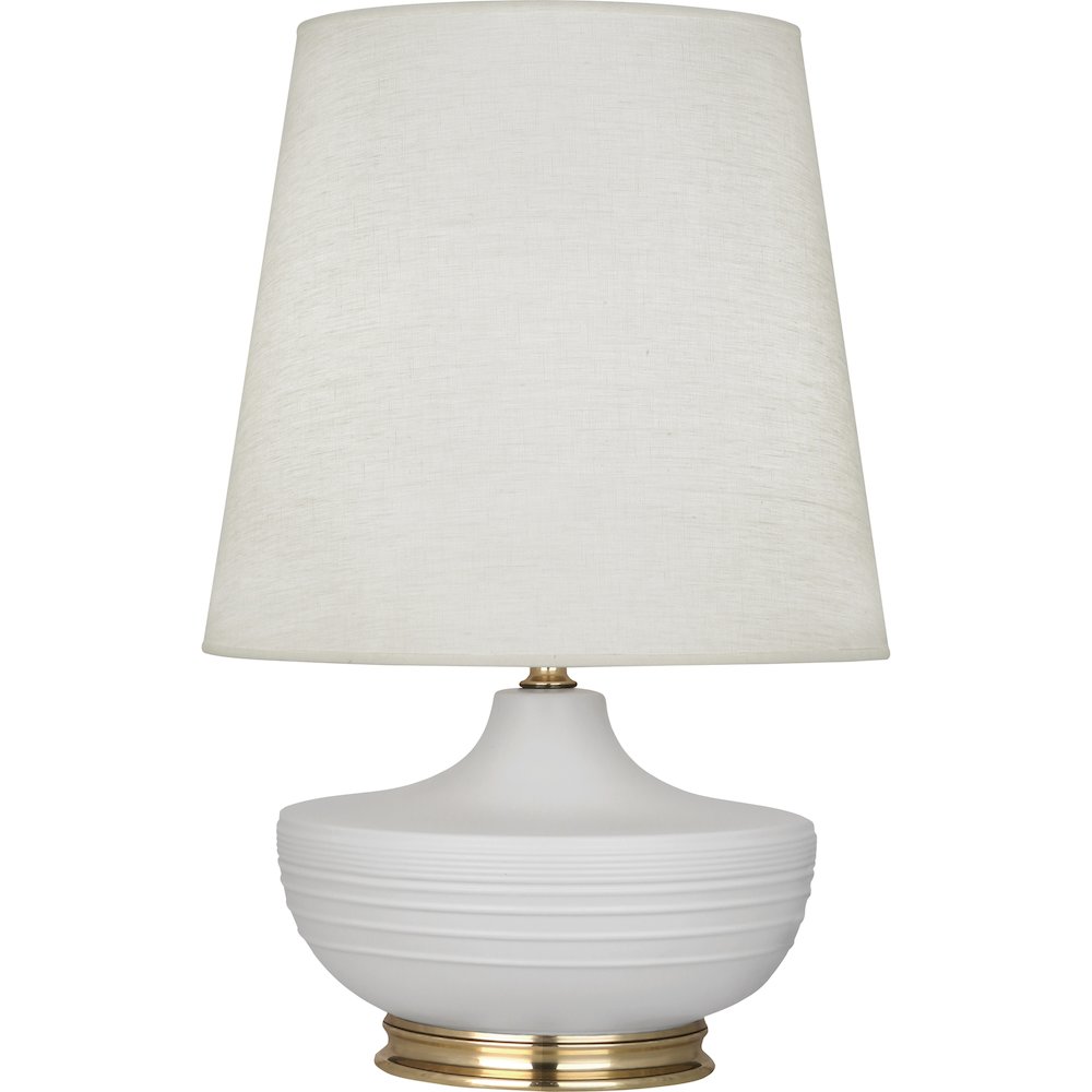 Matte Dove Michael Berman Nolan Table Lamp in Matte Dove Glazed Ceramic Color. Picture 1