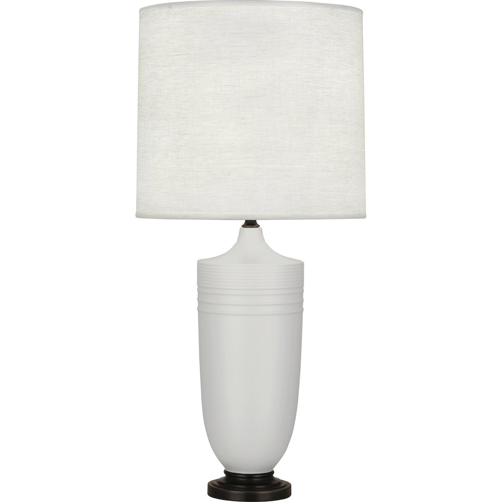 Matte Dove Michael Berman Hadrian Table Lamp in Matte Dove Glazed Ceramic Color. Picture 1