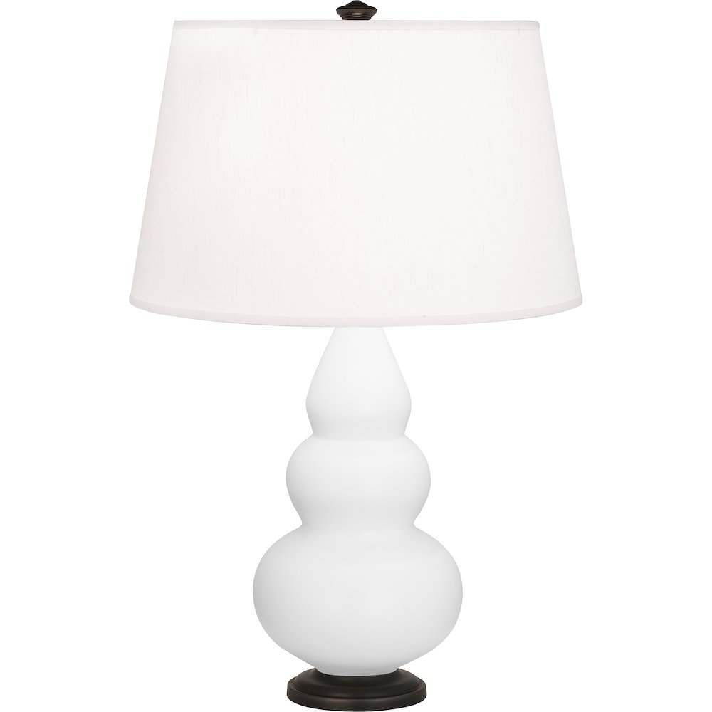 Matte Daisy Small Triple Gourd Accent Lamp in Matte Daisy Glazed Ceramic Color. Picture 1