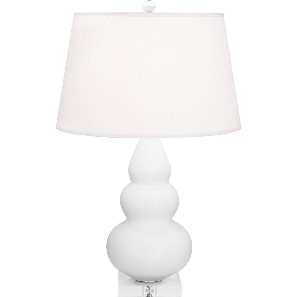 Matte Daisy Small Triple Gourd Accent Lamp in Matte Daisy Glazed Ceramic Color. Picture 1