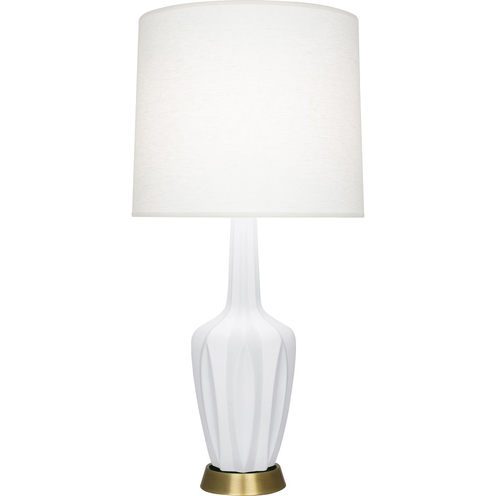 Matte Daisy Emma Table Lamp in Matte Daisy Glazed Ceramic Color. Picture 1