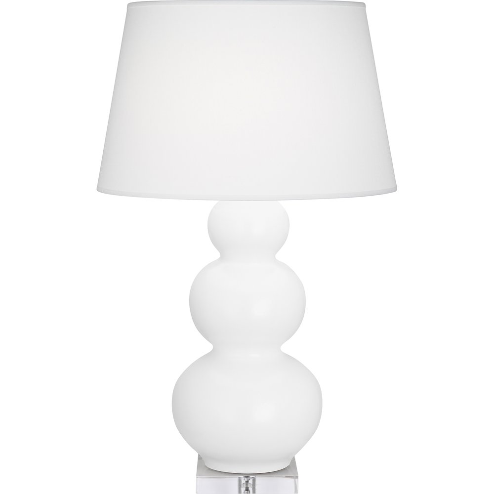 Matte Daisy Triple Gourd Table Lamp in Matte Daisy Glazed Ceramic Color. Picture 1
