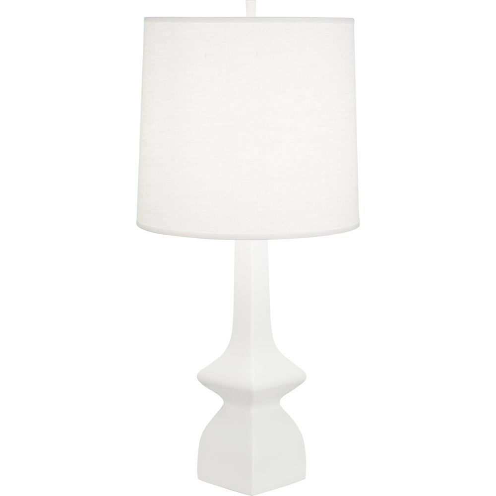 Matte Lily Jasmine Table Lamp in Matte Lily Glazed Ceramic Color. Picture 1