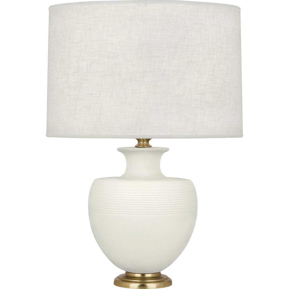Matte Lily Michael Berman Atlas Table Lamp in Matte Lily Glazed Ceramic Color. Picture 1