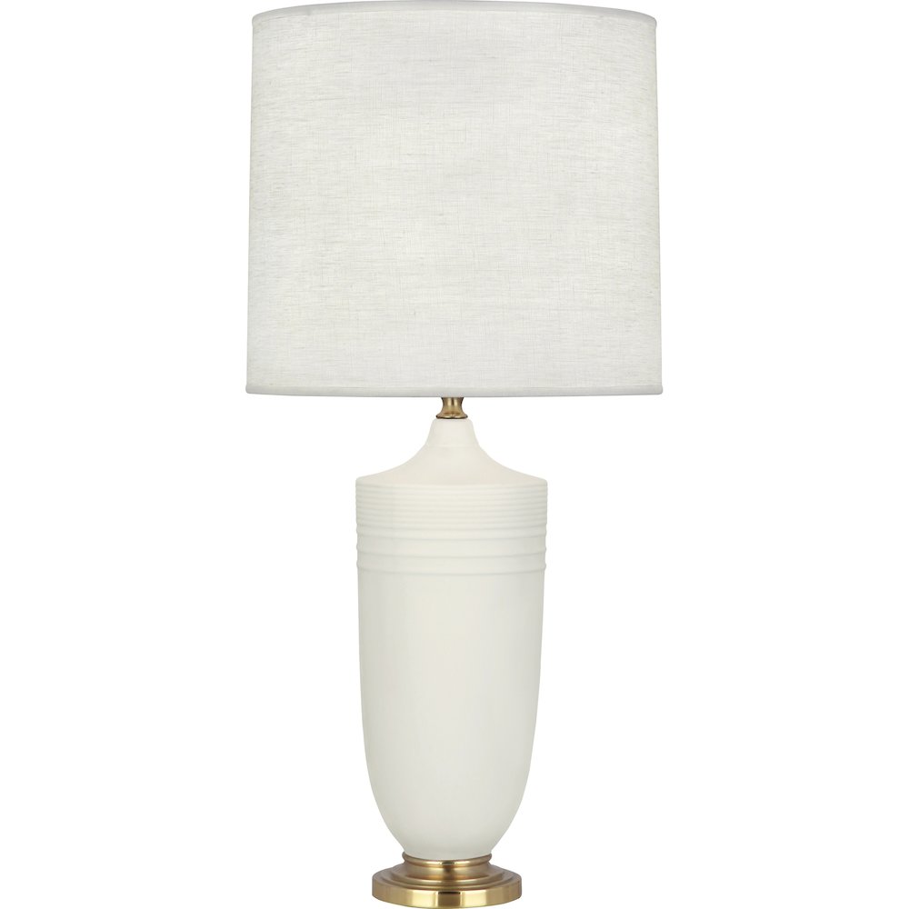 Matte Lily Michael Berman Hadrian Table Lamp in Matte Lily Glazed Ceramic Color. Picture 1