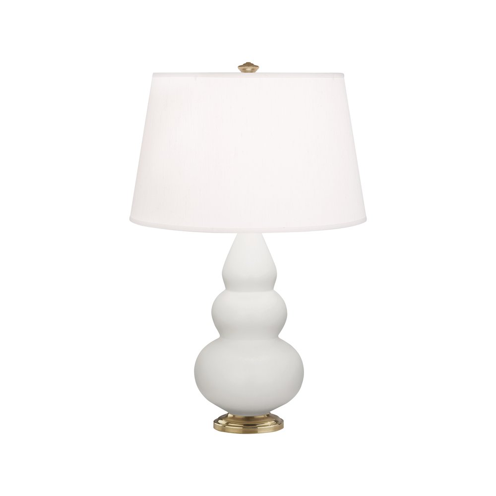 Matte Lily Small Triple Gourd Accent Lamp in Matte Lily Glazed Ceramic Color. Picture 1