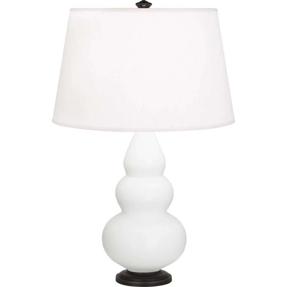 Matte Lily Small Triple Gourd Accent Lamp in Matte Lily Glazed Ceramic Color. Picture 1