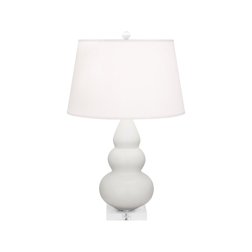 Matte Lily Small Triple Gourd Accent Lamp in Matte Lily Glazed Ceramic Color. Picture 1