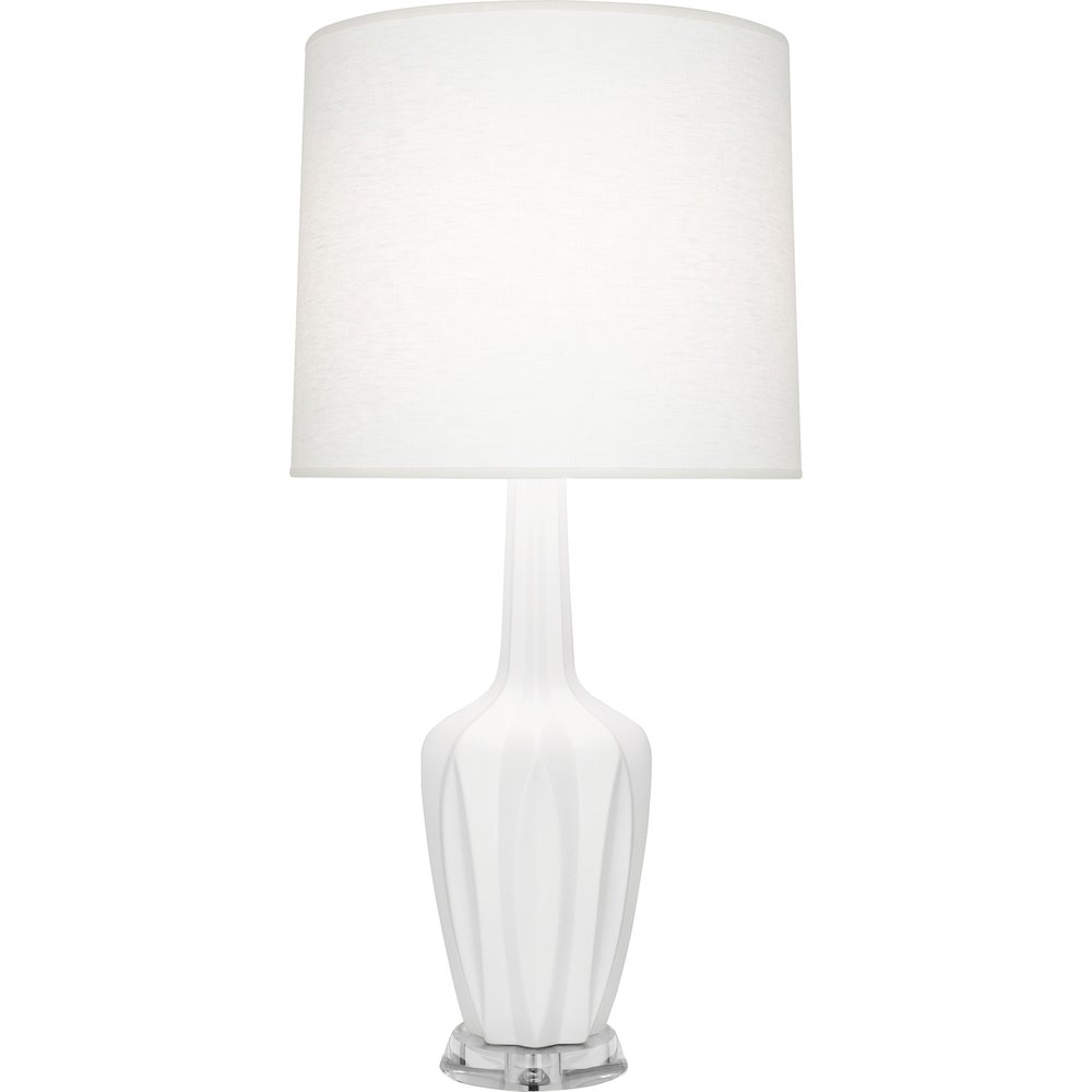 Matte Lily Emma Table Lamp in Matte Lily Glazed Ceramic Color. Picture 1