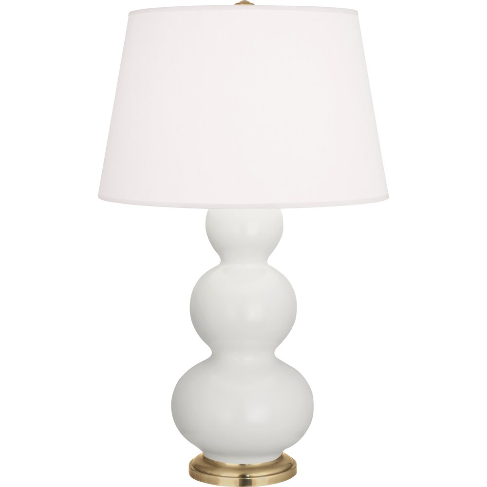 Matte Lily Triple Gourd Table Lamp in Matte Lily Glazed Ceramic Color. Picture 1