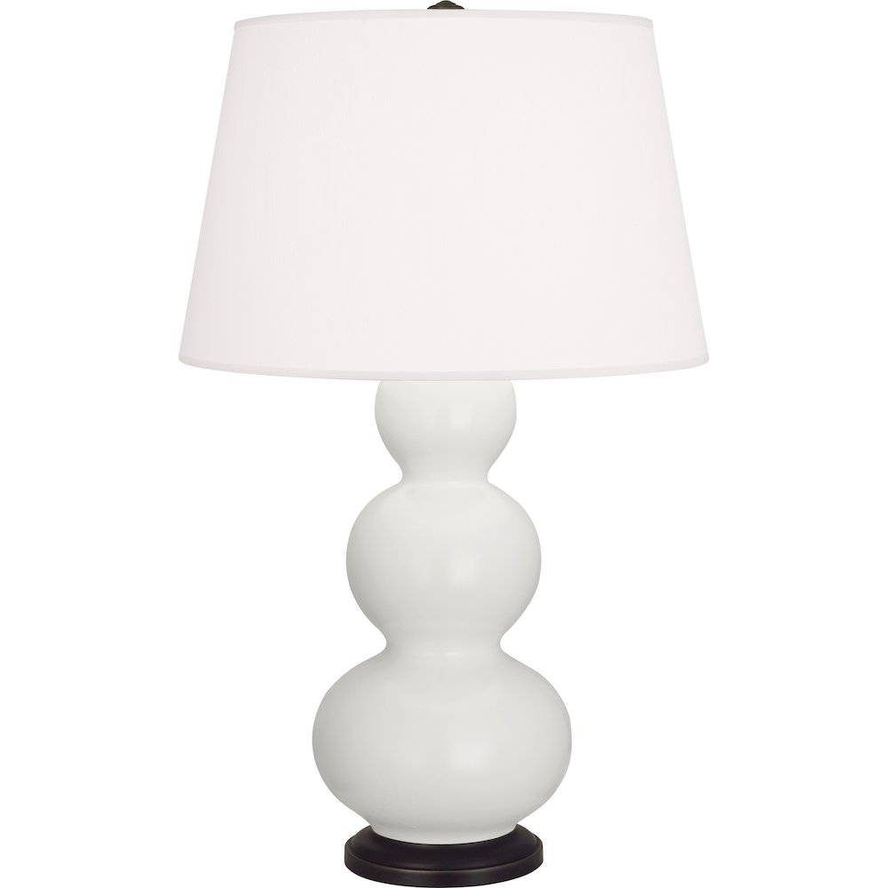 Matte Lily Triple Gourd Table Lamp in Matte Lily Glazed Ceramic Color. Picture 1