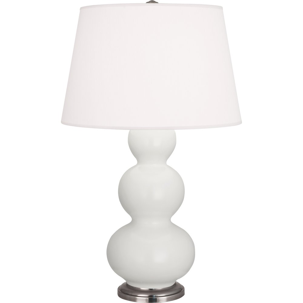 Matte Lily Triple Gourd Table Lamp in Matte Lily Glazed Ceramic Color. Picture 1