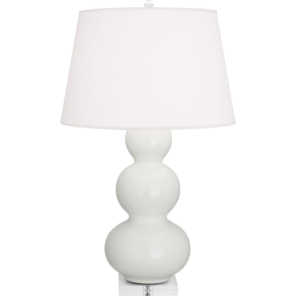 Matte Lily Triple Gourd Table Lamp in Matte Lily Glazed Ceramic Color. Picture 1