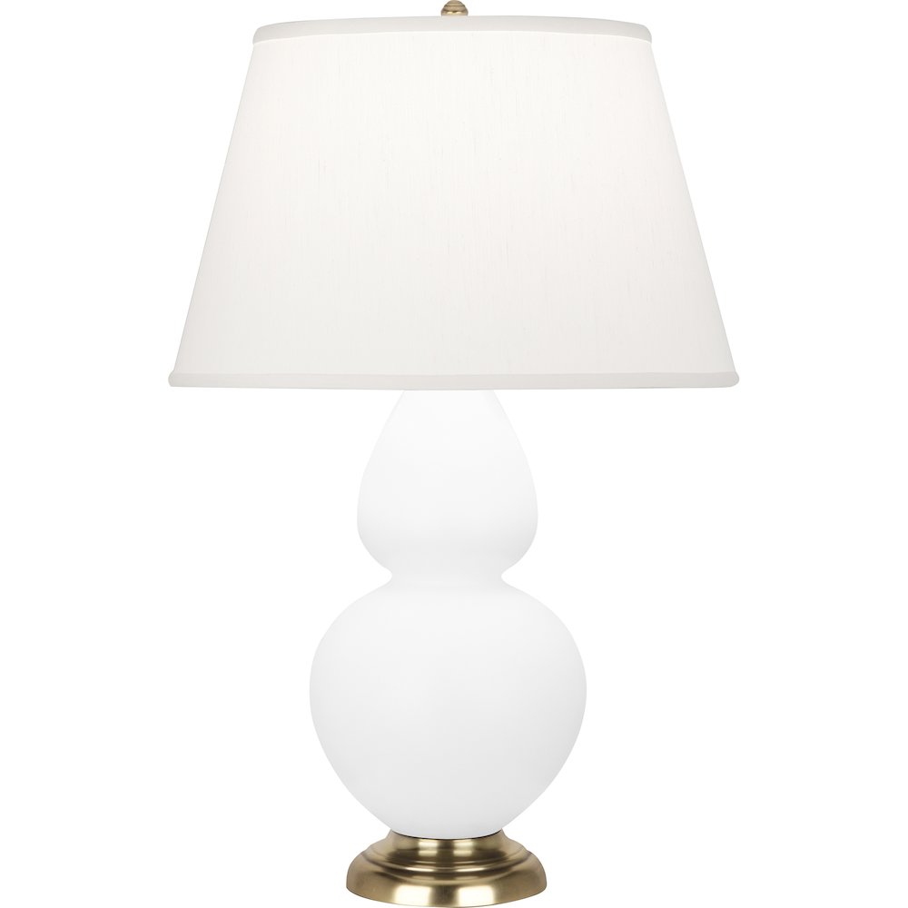 Matte Lily Double Gourd Table Lamp in Matte Lily Glazed Ceramic Color. Picture 1
