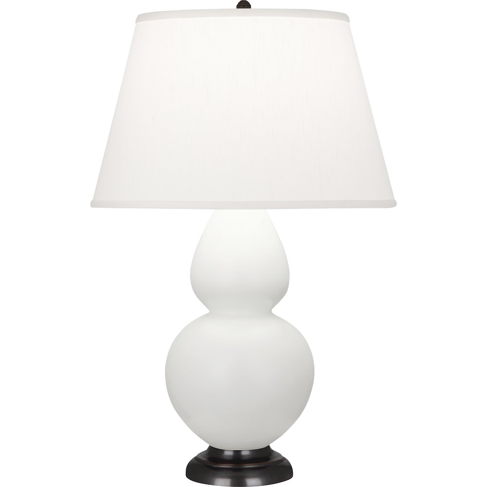 Matte Lily Double Gourd Table Lamp in Matte Lily Glazed Ceramic Color. Picture 1