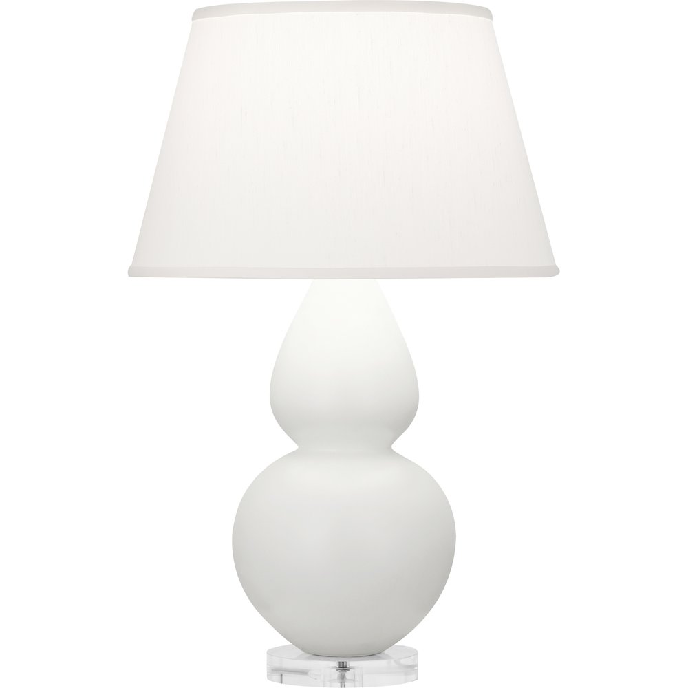 Matte Lily Double Gourd Table Lamp in Matte Lily Glazed Ceramic Color. Picture 1
