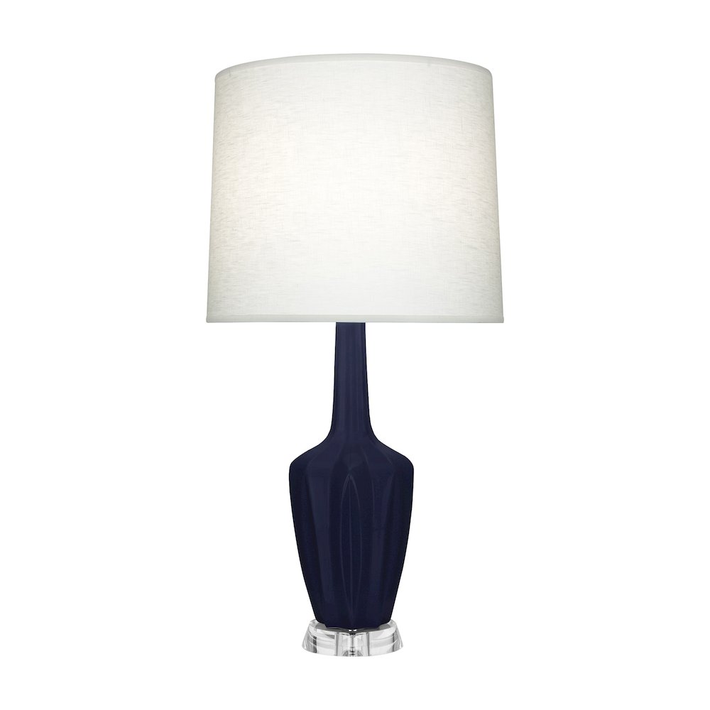 Matte Midnight Blue Emma Accent Lamp in Matte Midnight Blue Glazed Ceramic Color. Picture 1