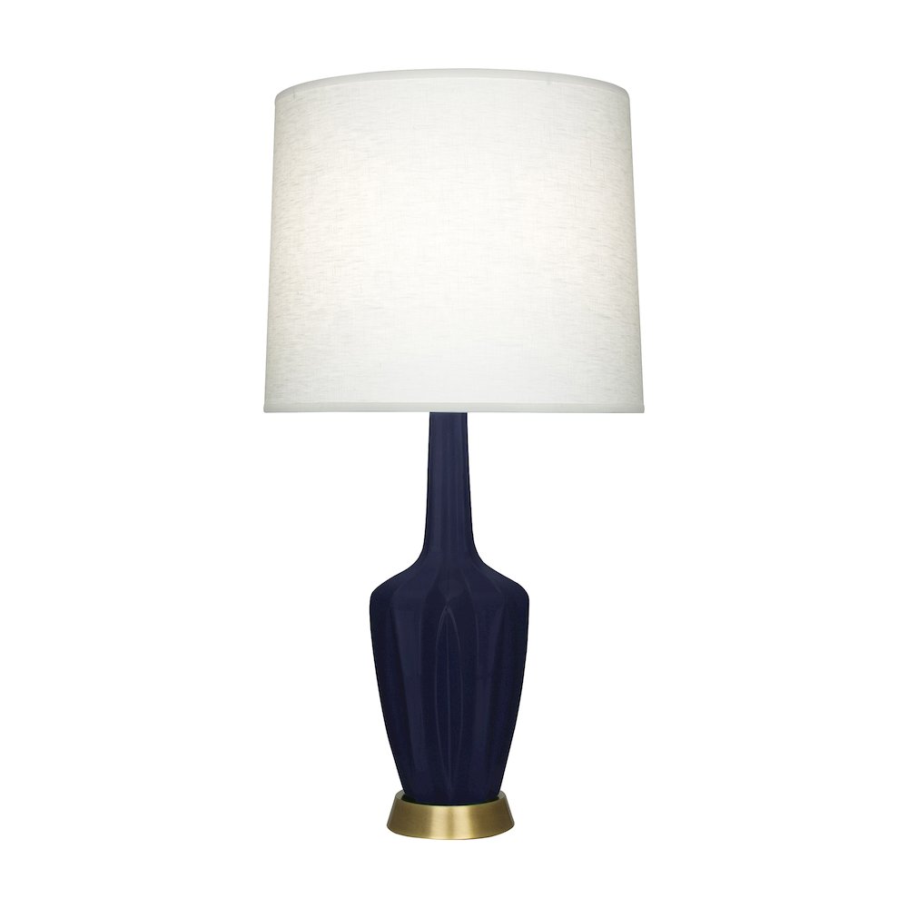 Matte Midnight Blue Emma Accent Lamp in Matte Midnight Blue Glazed Ceramic Color. Picture 1