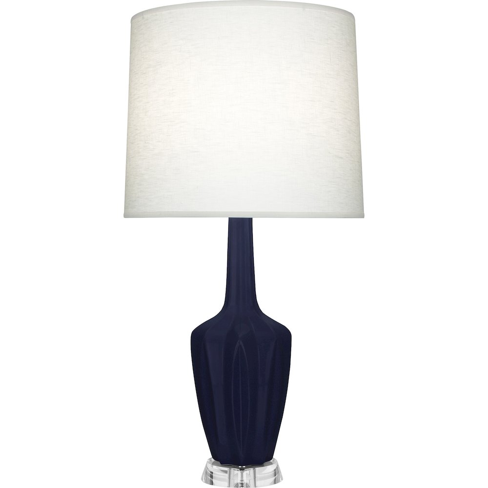 Matte Midnight Blue Emma Table Lamp in Matte Midnight Blue Glazed Ceramic Color. Picture 1
