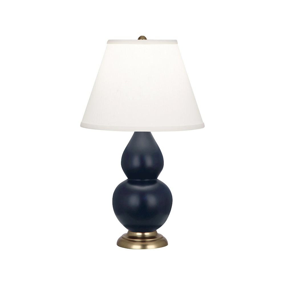 Matte Midnight Blue Small Double Gourd Accent Lamp. Picture 1