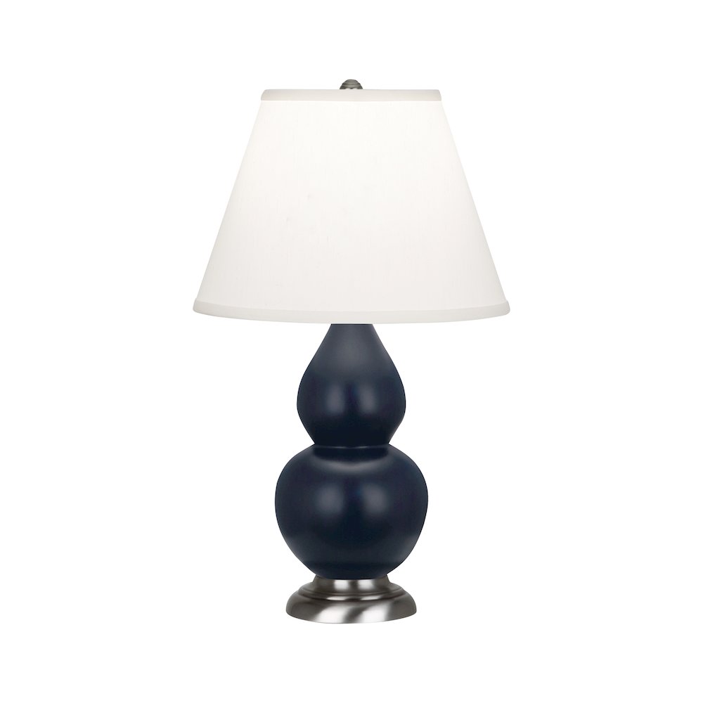 Matte Midnight Blue Small Double Gourd Accent Lamp. Picture 1
