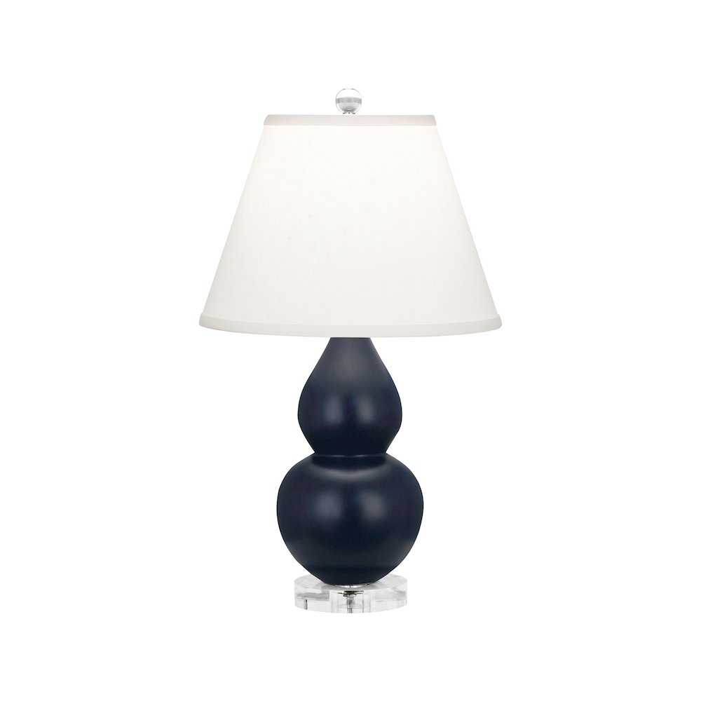 Matte Midnight Blue Small Double Gourd Accent Lamp. Picture 1